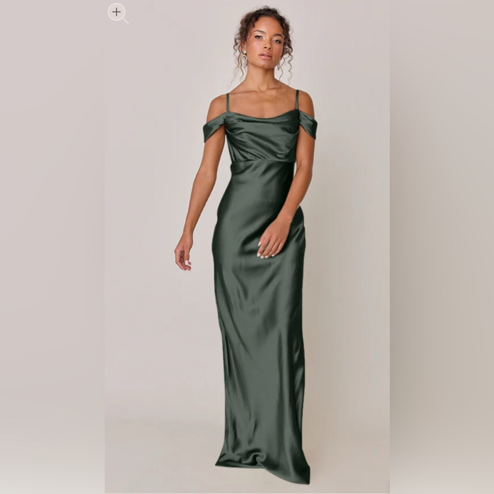 Revelry Strapless Dark Green Dress